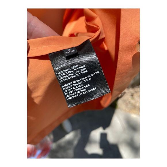 SOLD Lafayette 148 Sedwick Dress Shirt Tent Tanned Coral Cotton Tangerine - Picture 6 of 16